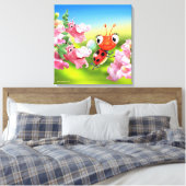 Pixerstick Sticker Lieveheersbeestje vriendelijke  Canvas Afdruk (Insitu (Slaapkamer))
