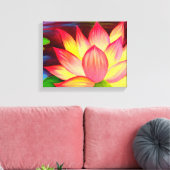 Pixerstick Sticker Lotus Bloem schilderij kunst Canvas Afdruk (Insitu (Woonkamer))