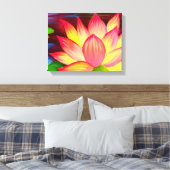Pixerstick Sticker Lotus Bloem schilderij kunst Canvas Afdruk (Insitu (Slaapkamer))