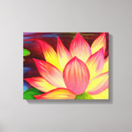 Pixerstick Sticker Lotus Bloem schilderij kunst Canvas Afdruk