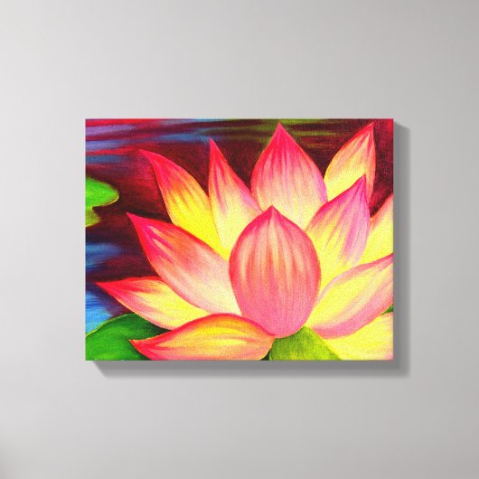 Pixerstick Sticker Lotus Bloem schilderij kunst Canvas Afdruk (Voorkant)