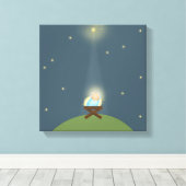 Pixerstick Sticker Met baby Jesus geboorte Illustr Canvas Afdruk (Insitu (Houten vloer))