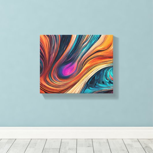 Pixerstick Sticker met gemengde kleur ontwerp Canvas Afdruk (Insitu (Houten vloer))