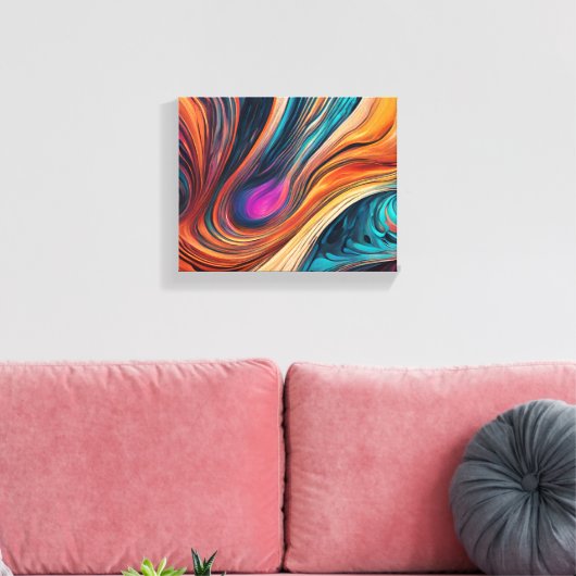 Pixerstick Sticker met gemengde kleur ontwerp Canvas Afdruk (Insitu (Woonkamer))