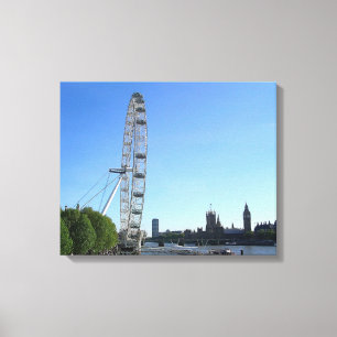 Pixerstick Sticker Met London Eye Ferris Wheel Canvas Afdruk
