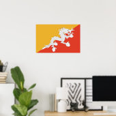 Pixerstick Sticker Met vlag van Bhutan Poster (Thuiskantoor)