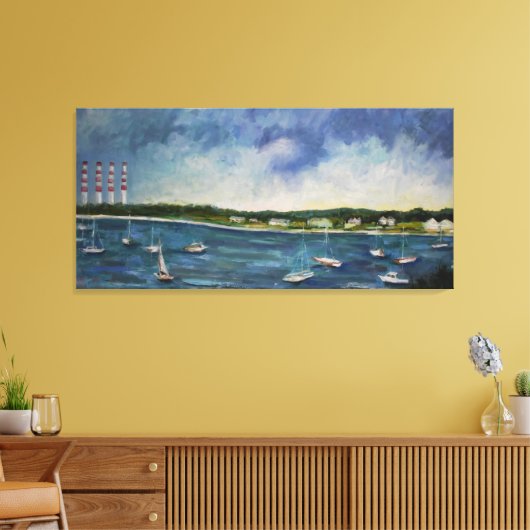 Pixerstick Sticker Northport Harbour N.Y Canvas Afdruk (Insitu (Woonkamer))