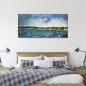 Pixerstick Sticker Northport Harbour N.Y Canvas Afdruk (Insitu (Slaapkamer))