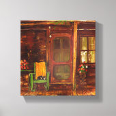 Pixerstick Sticker Olieverfschilderij van Rustieke Canvas Afdruk (Voorkant)