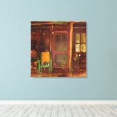 Pixerstick Sticker Olieverfschilderij van Rustieke Canvas Afdruk (Insitu (Houten vloer))