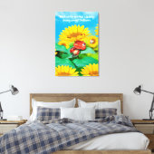 Pixerstick Sticker Sleepy lieveheersbeestje met zo Canvas Afdruk (Insitu (Slaapkamer))