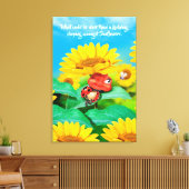 Pixerstick Sticker Sleepy lieveheersbeestje met zo Canvas Afdruk (Insitu (Woonkamer))