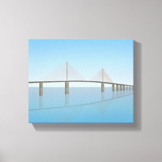 Pixerstick Sticker: Sunshine Skyway Bridge Canvas Afdruk (Voorkant)