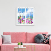 Pixerstick Sticker, Uitzicht van de bloemen, rusti Canvas Afdruk (Insitu (Woonkamer))