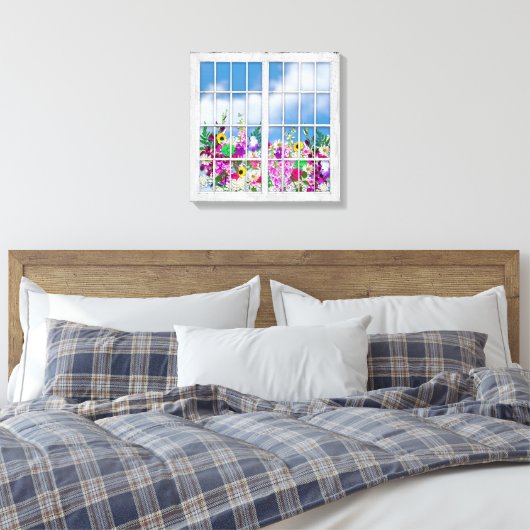 Pixerstick Sticker, Uitzicht van de bloemen, rusti Canvas Afdruk (Insitu (Slaapkamer))