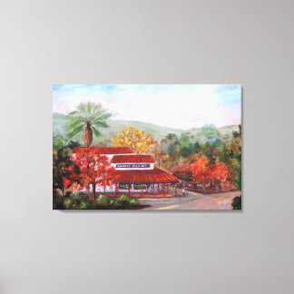 Pixerstick Sticker van Roberts' Market in Woodside Canvas Afdruk