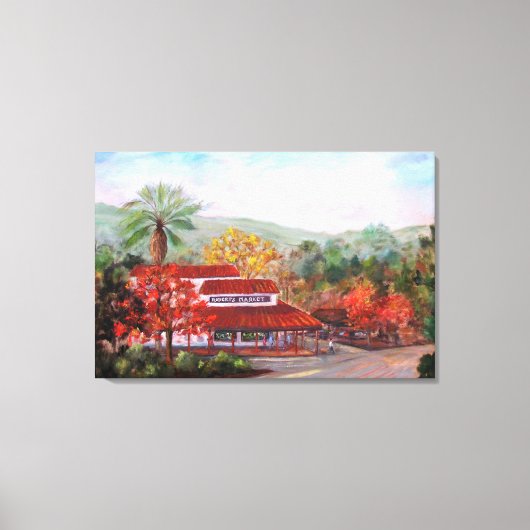 Pixerstick Sticker van Roberts' Market in Woodside Canvas Afdruk (Voorkant)