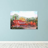 Pixerstick Sticker van Roberts' Market in Woodside Canvas Afdruk (Insitu (Houten vloer))