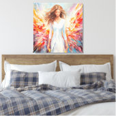 Pixerstick Sticker Wandkunst Bright Abstract Angel Canvas Afdruk (Insitu (Slaapkamer))