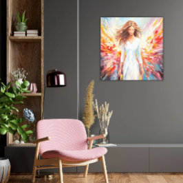 Pixerstick Sticker Wandkunst Bright Abstract Angel Canvas Afdruk