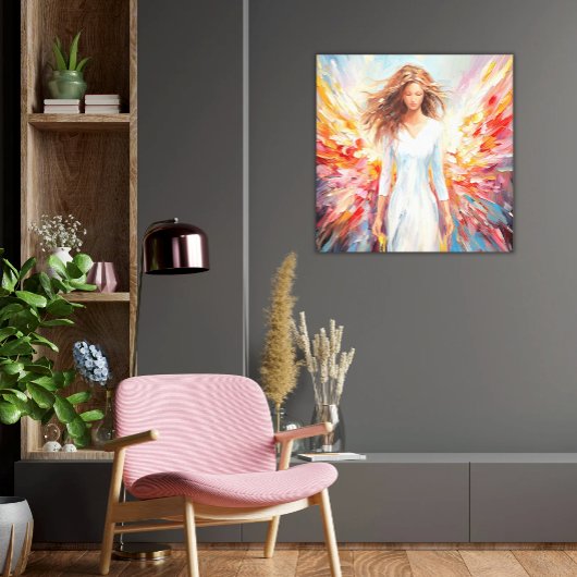 Pixerstick Sticker Wandkunst Bright Abstract Angel Canvas Afdruk