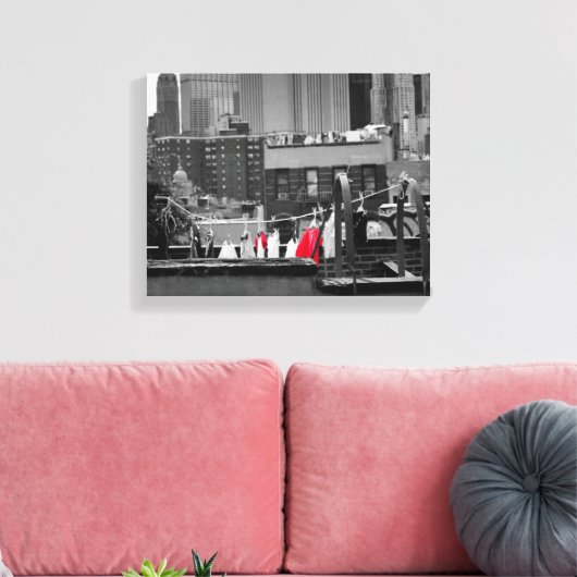 Pixerstick Sticker: waslijn Canvas Afdruk (Insitu (Woonkamer))