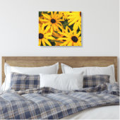 Pixerstick Sticker Zwart-ogige Susans Canvas Afdruk (Insitu (Slaapkamer))
