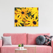 Pixerstick Sticker Zwart-ogige Susans Canvas Afdruk (Insitu (Woonkamer))