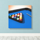 Pixerstick Sticker: Zwembadballen / biljart Canvas Afdruk (Insitu (Houten vloer))