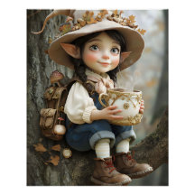 Pixie Beige Pet Spiegel Naar rechts Poster