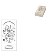 Pixie Cat - Fairy Wings Kat Bookplaat Rubberstempel (Gestempeld)
