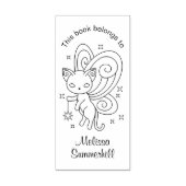Pixie Cat - Fairy Wings Kat Bookplaat Rubberstempel (Afrduk)