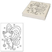 Pixie Cat - Fairy Wings Kat Colour Page Rubberstempel (Gestempeld)