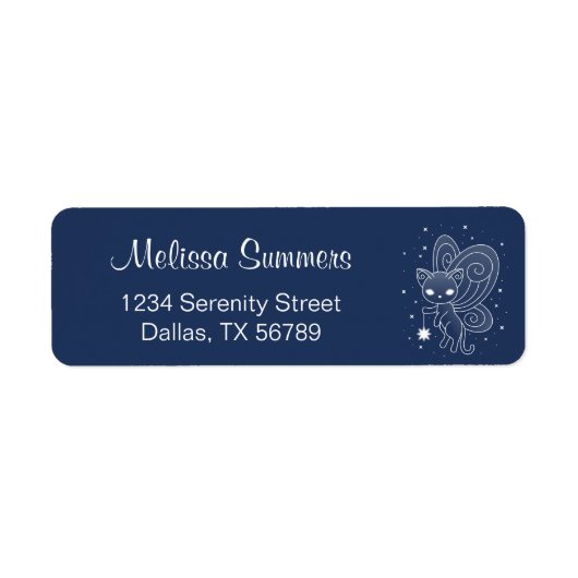 Pixie Cat - Fairy Wings Kat Etiket (Voorkant)