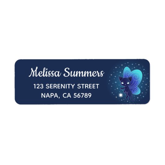 Pixie Cat - Fairy Wings Kat Etiket (Voorkant)