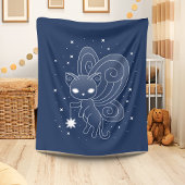 Pixie Cat - Fairy Wings Kat op blauw Fleece Deken