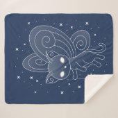 Pixie Cat - Fairy Wings Kat op blauw Sherpa Deken (Voorkant (horizontaal))