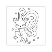 Pixie Cat - Fairy Wings Kat Zelfinktende Stempel (Design)