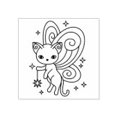 Pixie Cat Fairy Wings Kitty Rubberstempel (Afrduk)