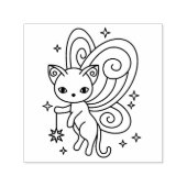 Pixie Cat Fairy Wings Kitty Zelfinktende Stempel (Design)