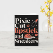 Pixie cut lippenstift en sneakers korte kapsel  kaart (Gele Bloem)