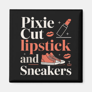 Pixie cut lipstick and sneakers short hair style  magneet