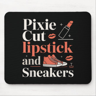 Pixie cut lipstick and sneakers short hair style  muismat
