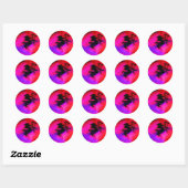 Pixie Dansend in Roze Ronde Sticker (Vel)