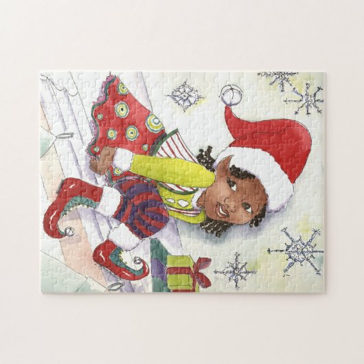 Pixie Elf Girl-kerstpuzzel Legpuzzel (Horizontaal)