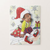 Pixie Elf Girl-kerstpuzzel Legpuzzel (Verticaal)