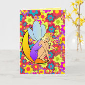 PIXIE ELF MEISJE VERJAARDAG VERJAARDAGKAARTEN KAART (Gele Bloem)