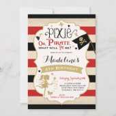 Pixie en Pirate Birthday Invitation fairy Pirate Kaart (Voorkant)