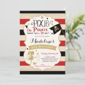 Pixie en Pirate Birthday Invitation fairy Pirate Kaart (Staand voorkant)