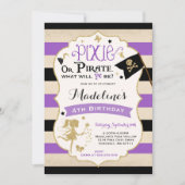 Pixie en Pirate Birthday Invitation fairy Pirate Kaart (Voorkant)
